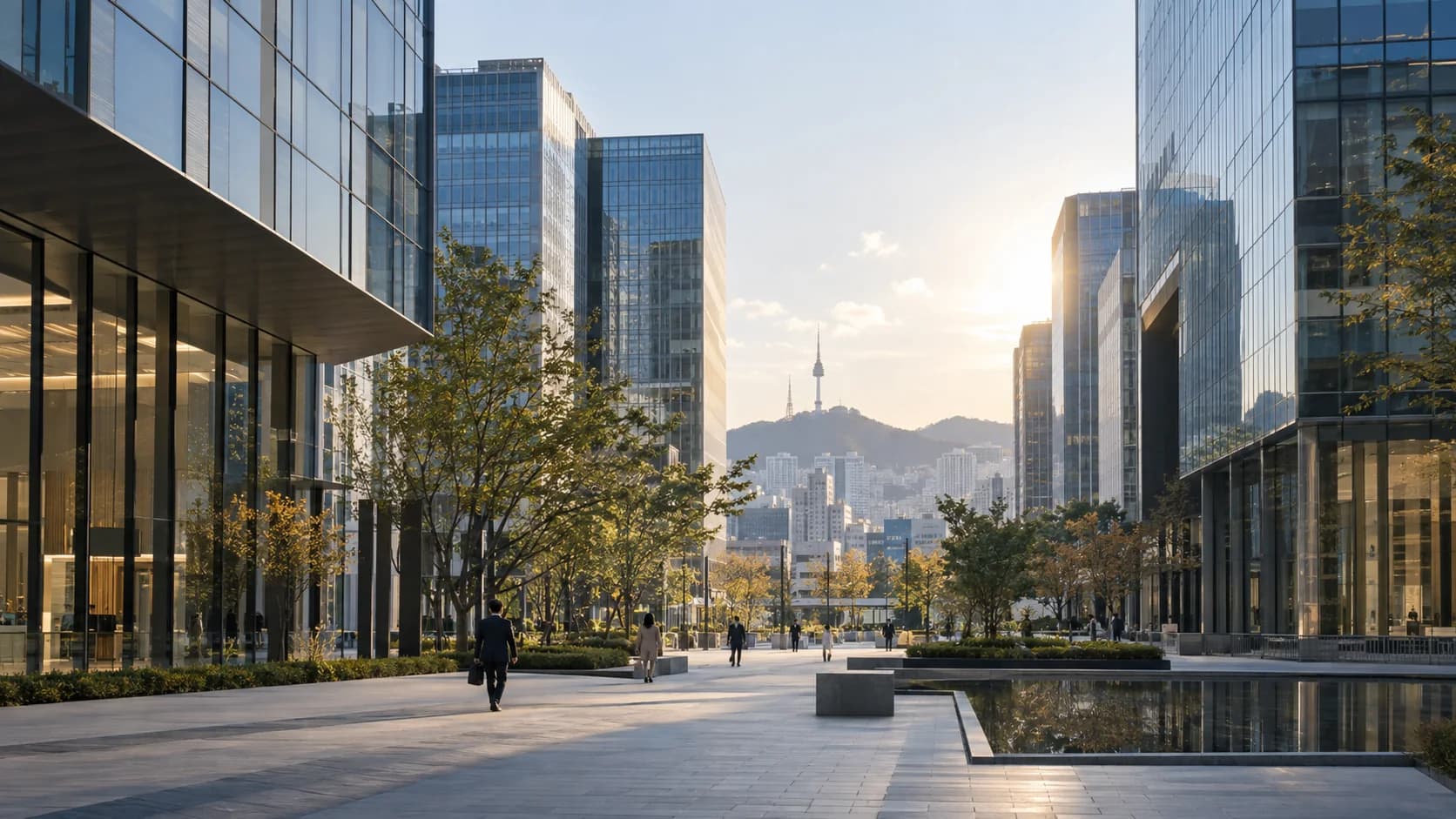 서울의 비즈니스 환경을 표현한 AI 생성 도시 이미지